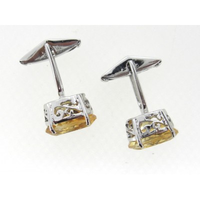 Citrine Cufflinks with filigri